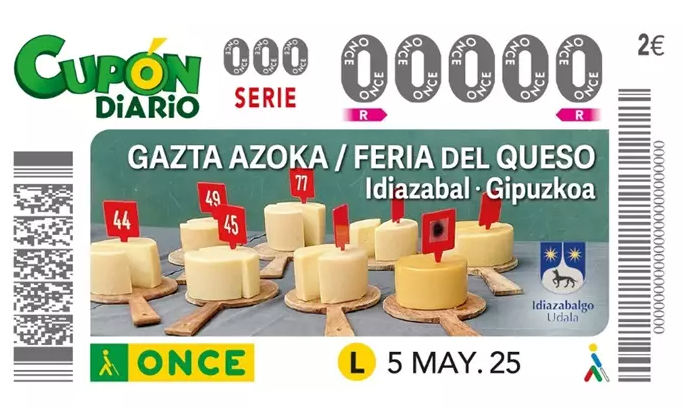 La Feria del Queso Idiazabal protagonizará el cupón de la ONCE del próximo lunes