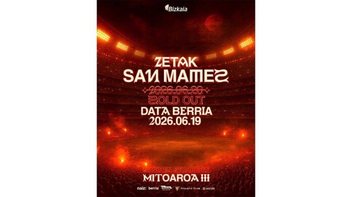 Mitoaroa III-ren bigarren kontzertua iragarri du ZETAK-ek San Mamesen, hiru ordutan aurreko dataren sarrerak agortu ostean