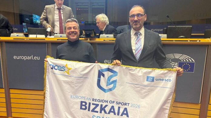 Bizkaia recibe en el Parlamento Europeo la distinción de Región Europea del Deporte 2026