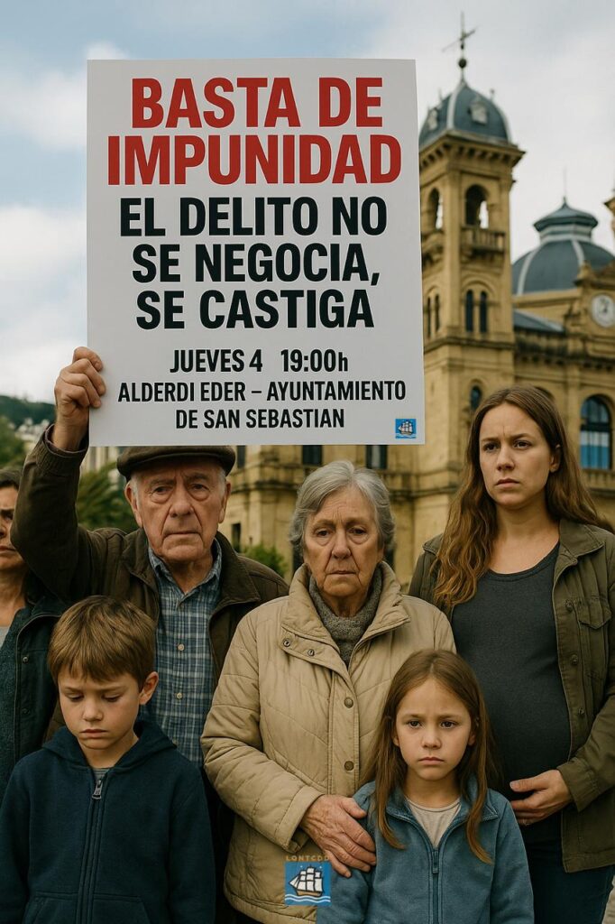 Convocada una concentración en Donostia bajo el lema «Basta de impunidad, el delito no se negocia, se castiga”