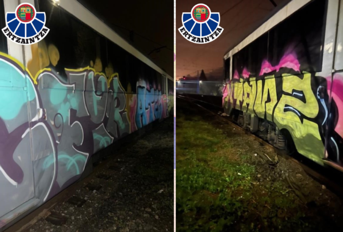 Cinco jóvenes detenidos por realizar grafitis en Lasarte-Oria y Andoain