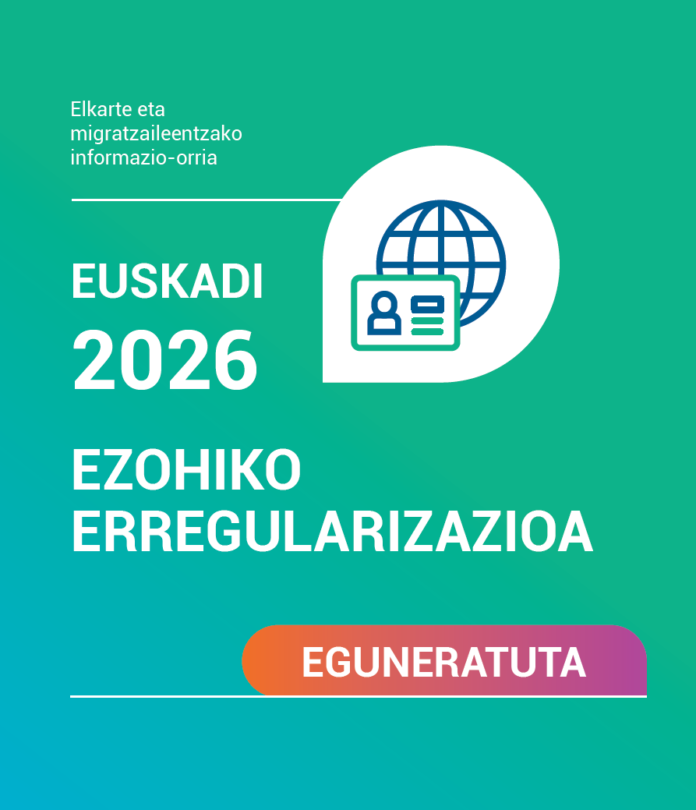 Eusko Jaurlaritzak jada herritarren esku jarri du 2026ko ezohiko erregularizazioari buruzko gida